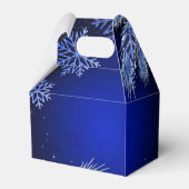 Persoonlijk logo kerstfeest bedrijf blauw bedankdoosjes (Achterkant)