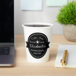 Persoonlijk logo koffiezaak koffie papieren bekers