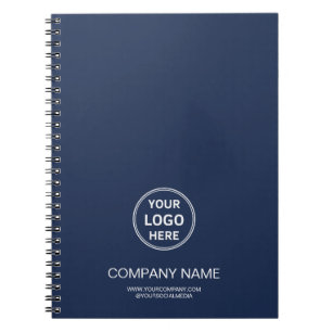 Persoonlijk Logo Navy Blauwe Zakelijke Zakendoen Notitieboek