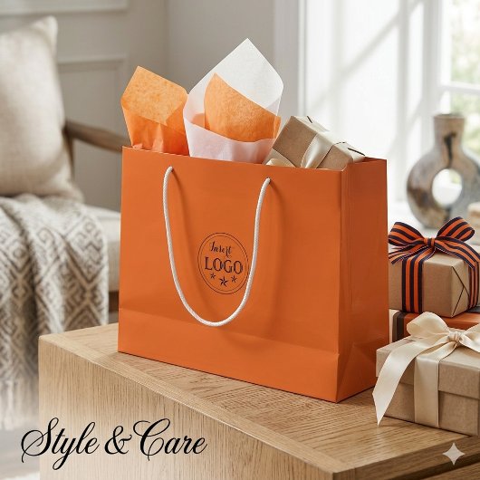 Persoonlijk logo Princeton oranje Groot Cadeauzakje