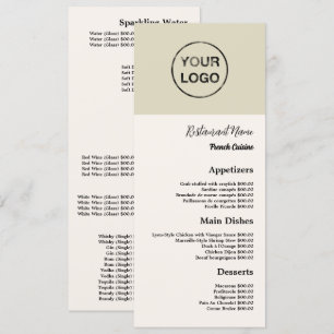 Persoonlijk logo, restaurant slanke menu