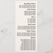 Persoonlijk logo, restaurantmenu in slimline-forma menu (Achterkant)