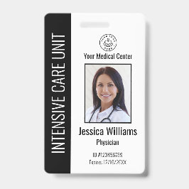 Persoonlijk logo van ziekenhuiswerknemer zwart ID Badge