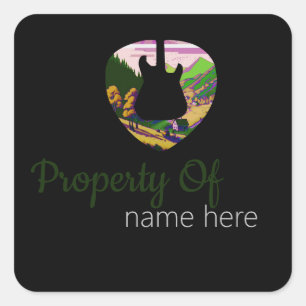 Persoonlijk logo voor akoestische gitaar vierkante sticker