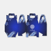 Persoonlijk logo voor Kerstfeest Bedrijf Blauw Bedankdoosjes (Uitgevouwen)