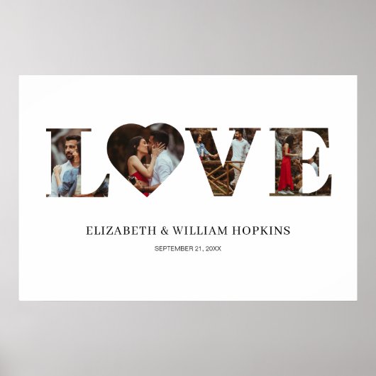 Persoonlijk Love Heart 4 Fotoposter Poster (Voorkant)