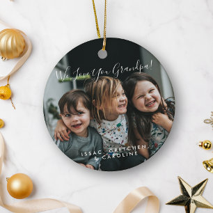 Persoonlijk Love You Opa Foto met de Hand Geschrev Keramisch Ornament