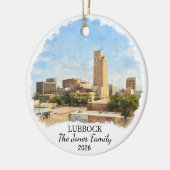 Persoonlijk Lubbock-ornament, op maat Texas Keramisch Ornament (Links)