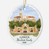 Persoonlijk Lubbock-ornament, op maat Texas Keramisch Ornament (Links)