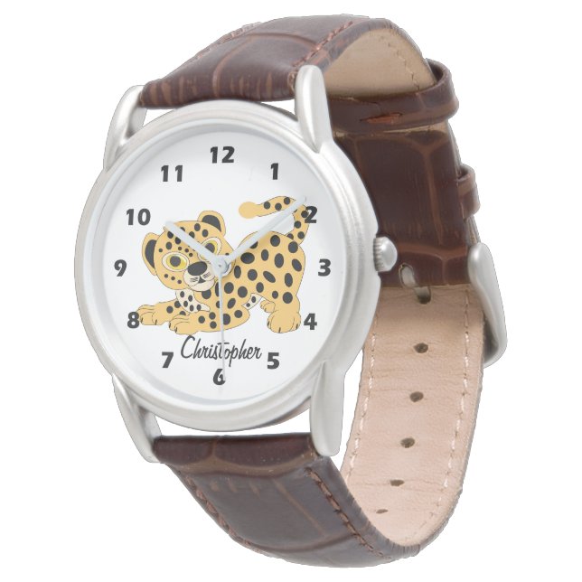 Persoonlijk luipaardontwerp horloge (Gekanteld)