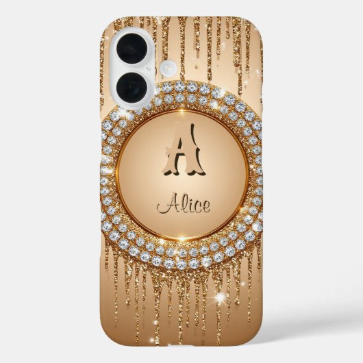 Persoonlijk luxe monogramontwerp Case-Mate iPhone case (Achterkant)