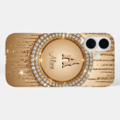 Persoonlijk luxe monogramontwerp Case-Mate iPhone case (Achterkant (horizontaal))
