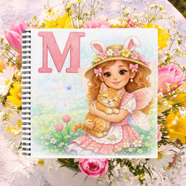 Persoonlijk M Kitten Cadeau voor Meisjes Notitieboek