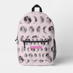 Persoonlijk maanfase hemellichaam naam cadeau in r bedrukte rugzak