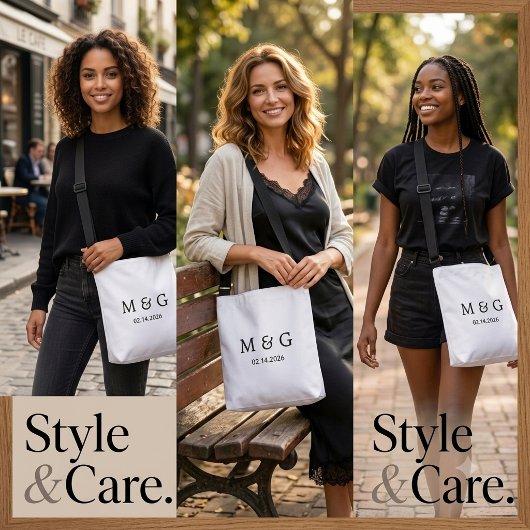 Persoonlijk Maatwerk Monogram en Datum Crossbody Tas