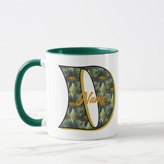 Persoonlijk Madeliefjes Monogram Initiaal D Mok (Links)