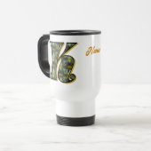 Persoonlijk Madeliefjes Monogram Initiaal K Reisbeker (Voorkant links)