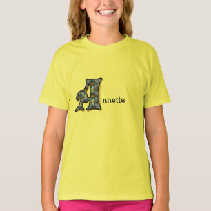 Persoonlijk madeliefjesmonogram Initiaal A T-shirt