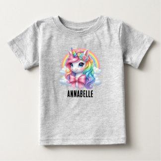 Persoonlijk Magisch Regenboog Eenhoorn Baby T-Shir