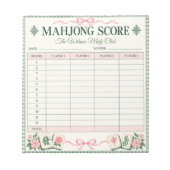 Persoonlijk Mahjong-scoreblad Notitieblok (Voorkant)