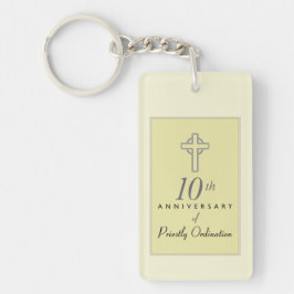 Persoonlijk maken, 10e verjaardag van priester geë sleutelhanger