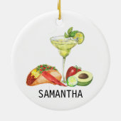 Persoonlijk Margarita Mexican Food Taco Lover Keramisch Ornament (Achterkant)