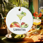 Persoonlijk Margarita Mexican Food Taco Lover Keramisch Ornament<br><div class="desc">Dit ontwerp kan op het gebied worden gepersonaliseerd dat door de foto en/of tekst te veranderen wordt verstrekt. Of het kan worden aangepast door de klik te kiezen om verdere optie aan te passen en de kleur van de achtergrond te schrappen of te veranderen, tekst toe te voegen, de tekstkleur...</div>