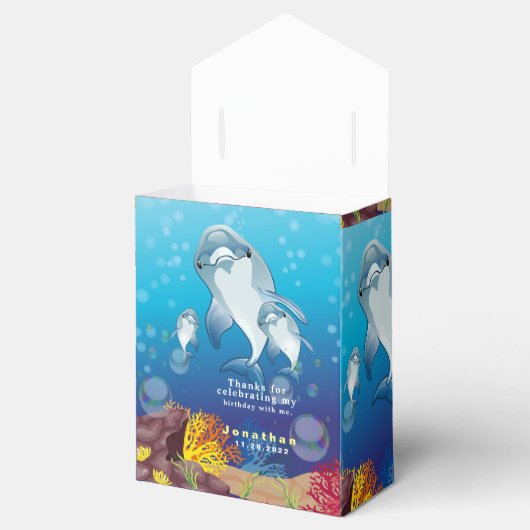 Persoonlijk marien thema Boys Happy Birthday Bedankdoosjes (Geopend)