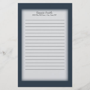 Persoonlijk marineblauw en wit briefpapier