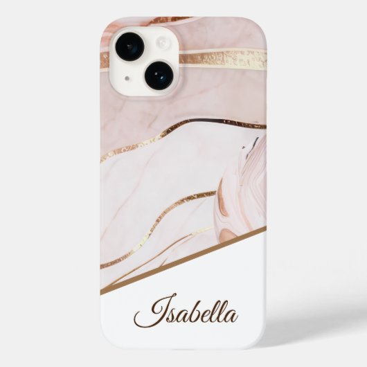Persoonlijk Marmer Goud Case-Mate iPhone Case (Achterkant)