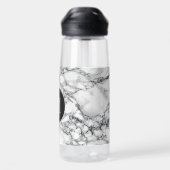 Persoonlijk Marmer met Letter Monogram Wit Waterfles (Achterkant)