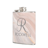 Persoonlijk Marmer Schrift Monogram en Naam Cadeau Heupfles (Links)