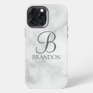 Persoonlijk Marmer Script Monogram en Naam iPhone 13 Pro Max Hoesje