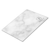 Persoonlijk Marmer Script Monogram en Naam Notitieblok (Schuin)
