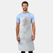 Persoonlijk Marmer Script Monogram en Naam Schort (Gedragen)