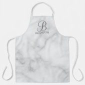 Persoonlijk Marmer Script Monogram en Naam Schort (Voorkant)