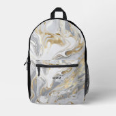 Persoonlijk marmeren monogram modern bedrukte rugzak (Voorkant)