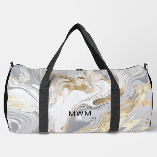 Persoonlijk marmeren monogram modern plunjezak (Voorkant)