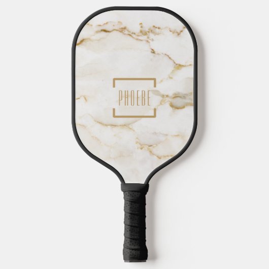 Persoonlijk Marmerprintpatroon Monogram Pickleball Paddle (Voorkant)