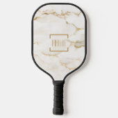 Persoonlijk Marmerprintpatroon Monogram Pickleball Paddle (Achterkant)