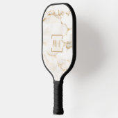 Persoonlijk Marmerprintpatroon Monogram Pickleball Paddle (Links)