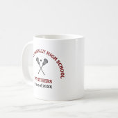 Persoonlijk Maroon High School Lacrosse Team Koffiemok (Voorkant links)
