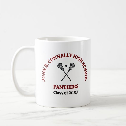 Persoonlijk Maroon High School Lacrosse Team Koffiemok (Links)