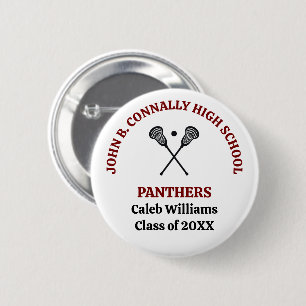 Persoonlijk Maroon High School Lacrosse Team Ronde Button 5,7 Cm