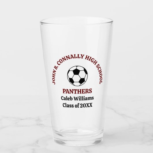Persoonlijk Maroon High School Voetbalteam Glas (Voorkant)