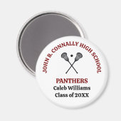 Persoonlijk Maroon Lacrosse Team Middelbare School Magneet (Voorkant / Achterkant)