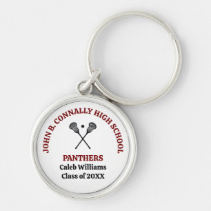 Persoonlijk Maroon Lacrosse Team Middelbare School Sleutelhanger