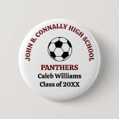 Persoonlijk Maroon Voetbalteam Middelbare School Ronde Button 5,7 Cm (Voorkant)