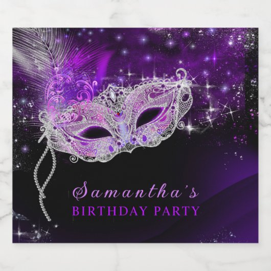 Persoonlijk Masquerade Feest Waterfles Etiket (Enkel label)