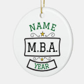 Persoonlijk MBA-cadeau voor afstuderen Keramisch Ornament (Links)